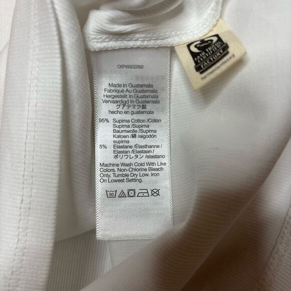 Madewell White Ribbed Cotton Cap Sleeve Crewneck Tee Top Size M NWT - Picture 9 of 9